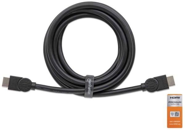 Manhattan 355353, 3 m, HDMI Type A (Standard), HDMI Type A (Standard), 3D, 18 Gbit/sek., Svart