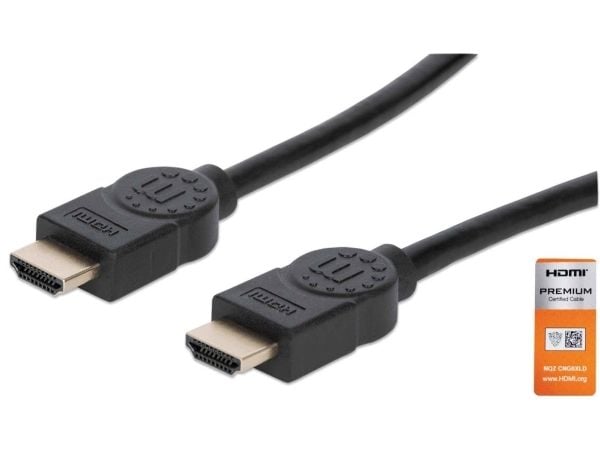 Manhattan 355346, 1,8 m, HDMI Type A (Standard), HDMI Type A (Standard), 3D, 18 Gbit/sek., Svart