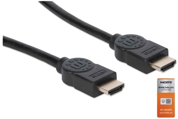 Manhattan 355360, 5 m, HDMI Type A (Standard), HDMI Type A (Standard), 3D, 18 Gbit/sek., Svart