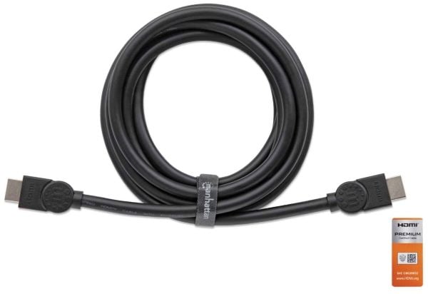 Manhattan 355360, 5 m, HDMI Type A (Standard), HDMI Type A (Standard), 3D, 18 Gbit/sek., Svart