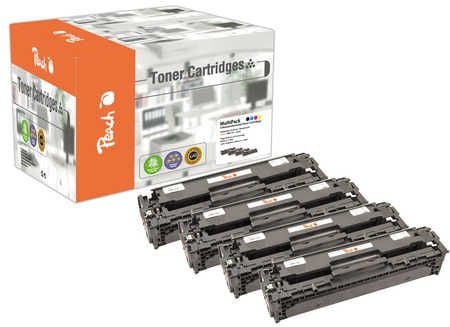 Peach Combi-Pack PT642 - 4-pack - svart, gul, cyan, magenta - kompatibel - boks - gjenfabrikert - tonerpatron (alternativ for: Canon CRG-731BK, Can...