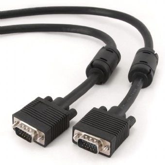 Cablexpert Premium CC-PPVGA-5M-B - VGA-kabel - HD-15 (VGA) (hann) til HD-15 (VGA) (hann) - 5 m - formstøpt, tommelskruer - svart