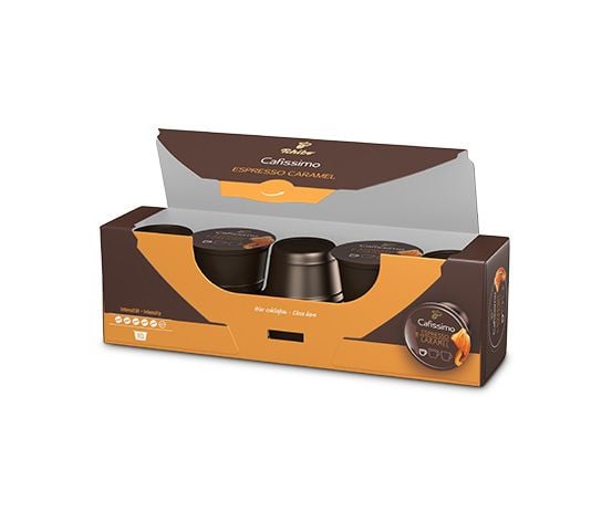 Tchibo Espresso Caramel 10pcs, Kaffe kapsyl, Americano, Espresso, Middels brent, Brun, 10 stykker