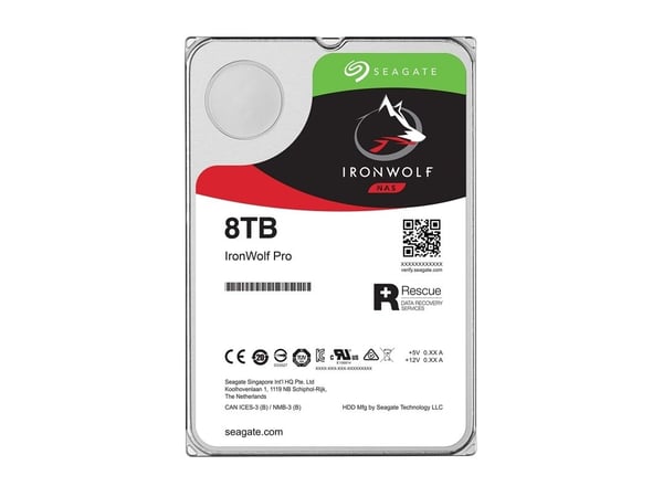 Seagate IronWolf ST8000VN004 - Hårddisk - 8 TB - inbyggd - 3.5" - SATA 6Gb/s - 7200 rpm - buffert: 256 MB