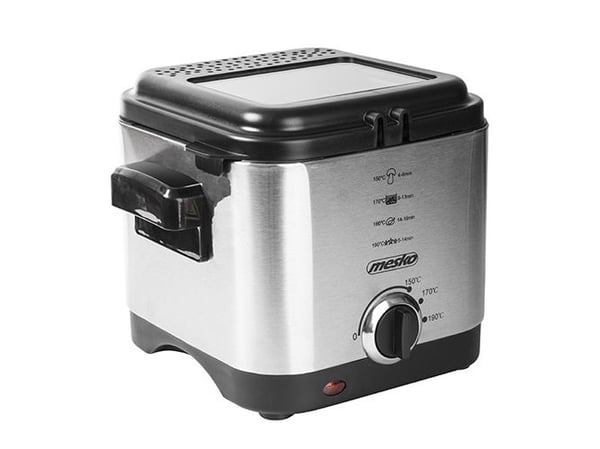 Mesko Home MS 4910, Frityrkoker, 1,5 l, Single/enkelt, Svart, Satin Stål, Rotasjon, Enkeltstående