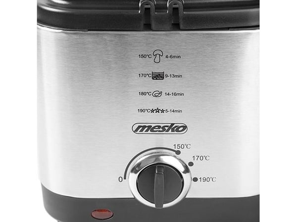 Mesko Home MS 4910, Frityrkoker, 1,5 l, Single/enkelt, Svart, Satin Stål, Rotasjon, Enkeltstående