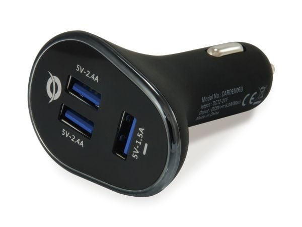 Conceptronic CARDEN - Bilstrømadapter - 31.5 watt - 6.3 A - 3 utgangskontakter (USB)