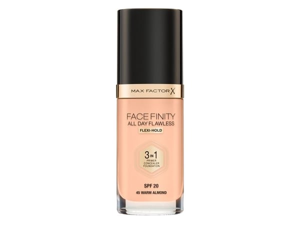 Max Factor Facefinity All Day Flawless 3 in 1 Liquid Foundation, 045 Warm Almond , 30 ml