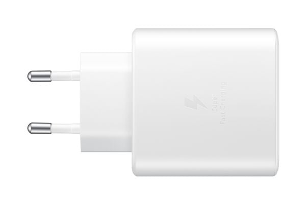 Samsung Travel Adapter EP-TA845 - Strømadapter - 45 watt - 3 A - SFC 2.0 (USB-C) - på kabel: USB-C - hvit - for Galaxy A20, A50, A70, A8s, M30, M40...