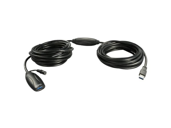 Lindy 43156, 10 m, USB A, USB A, USB 3.2 Gen 1 (3.1 Gen 1), 5 Gbit/s, Svart