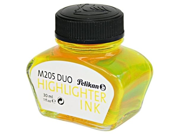 Pelikan highlighter-blekk i et glass, knallgult fluorescerende blekk for merking og skriving - 1 stk (344879)