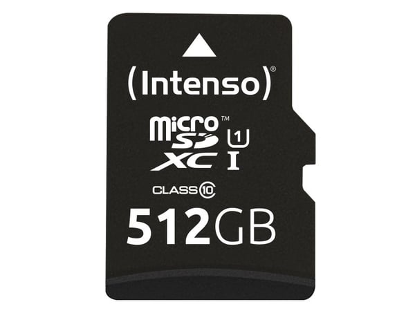 Intenso Premium - Flashminnekort (microSDXC til SD-adapter inkludert) - 512 GB - UHS Class 1 / Class10 - microSDXC UHS-I