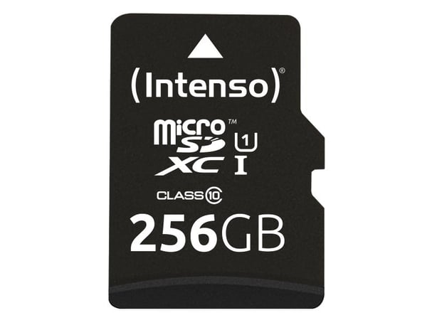Intenso Premium - Flashminnekort (microSDXC til SD-adapter inkludert) - 256 GB - UHS-I / Class10 - microSDXC UHS-I