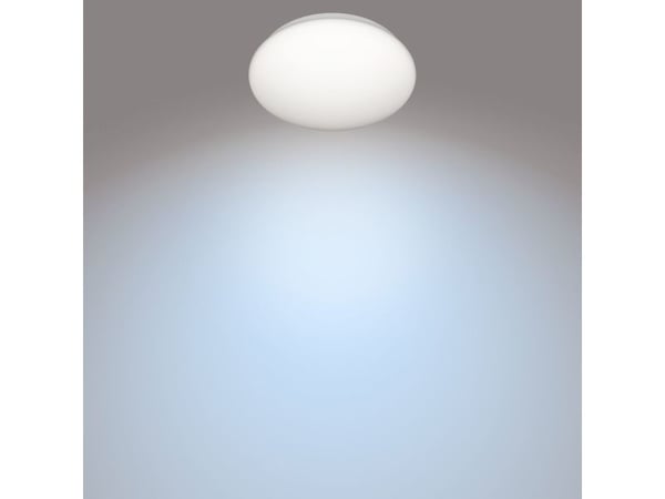 Philips Funksjonell Moire-taklampe, 6 W, LED, Ikke-utskiftbare pærer, 2700 K, 600 lm, IP20, Hvit