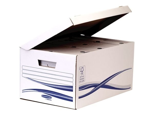 Bankers Box Basic Maxi A4+ - Boksfil - bokryggbredde: 80 mm - hvit (en pakke 6)