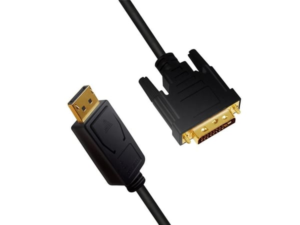 LogiLink CV0131, 2 m, DisplayPort, DVI, Hankjønn, Hankjønn, Rett
