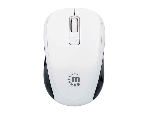 Manhattan 179645, Molempikätinen, Optinen, Bluetooth, 1600 DPI, Musta, Valkoinen