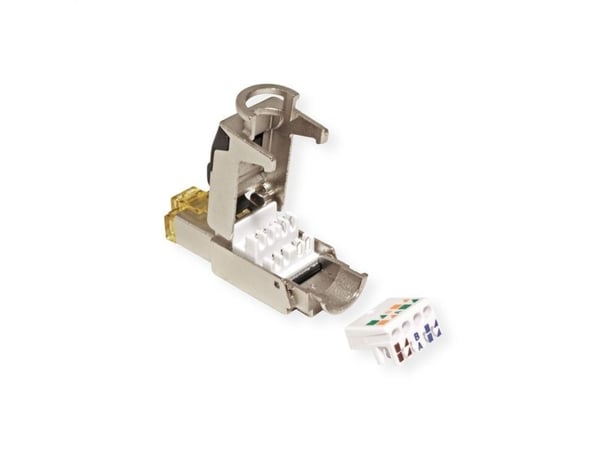 ROLINE 21.17.0323, RJ45, Sort, Metallisk, Hankjønn, Rett, Cat6a, U/FTP (STP)