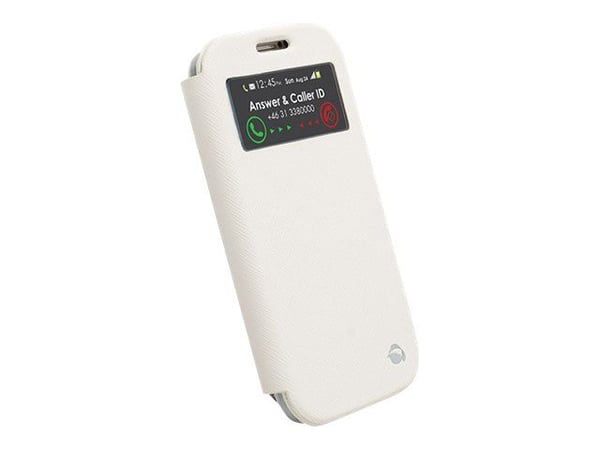 Krusell Malmö FlipCover View - Beskyttende deksel for mobiltelefon - hvit - for Samsung Galaxy S4