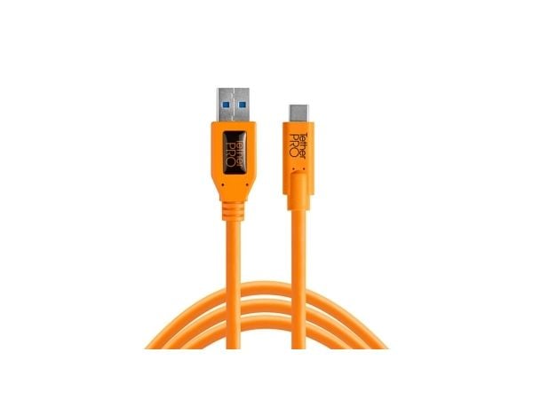 Tether Tools CUC3215-ORG, 4,6 m, USB A, USB C, USB 3.2 Gen 1 (3.1 Gen 1), 5 Gbit/s, Oranssi