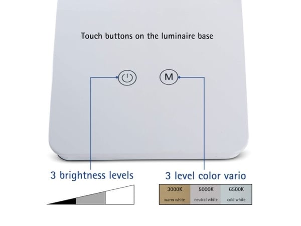 LED desk lamp pearly, white