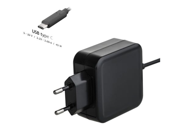 Akyga AK-ND-60 - Strømadapter - AC 100-250 V - 45 watt - svart