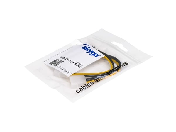 Akyga - Strømadapter - 6-pins PCIe-strøm (hann) til 4-pins intern strøm (12V) (hunn) - 15 cm