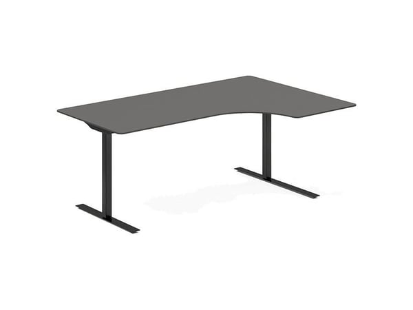 Hæve-sænkebord DNA, Eg 2000x2200mm Højre 3-ben/Sort