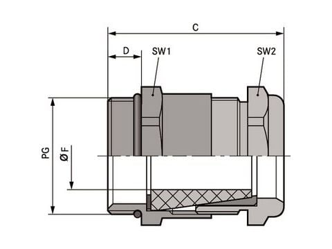 Lapp 52002600, Ruostumaton teräs, Messinki, 1 kpl, -20 - 80 °C