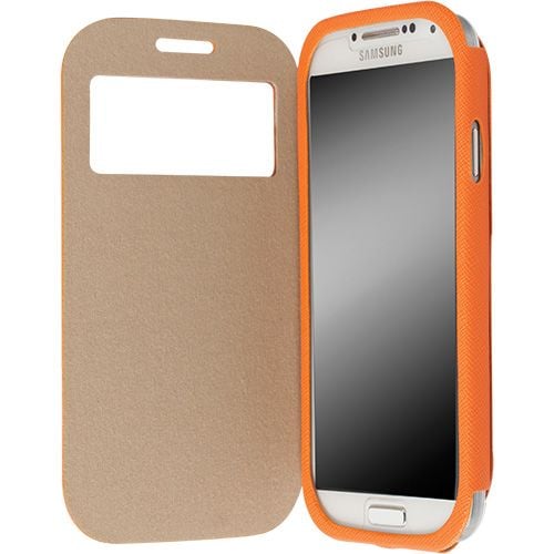 Krusell Malmö FlipCover View - Beskyttende deksel for mobiltelefon - oransje - for Samsung Galaxy S4