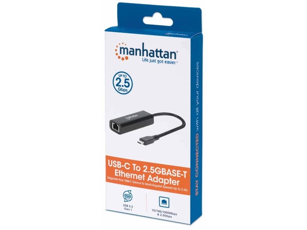 Manhattan 153300, Kabel, USB Type-C, Ethernet, Svart