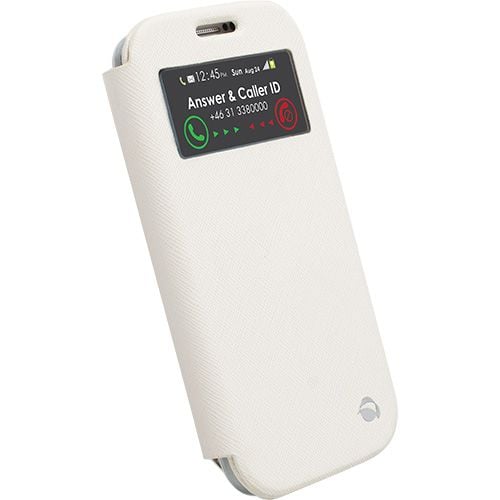 Krusell Malmö FlipCover View - Beskyttende deksel for mobiltelefon - hvit - for Samsung Galaxy S4
