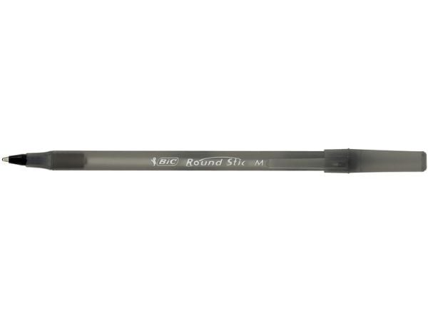 BIC Round Stic, Clips, Kuglepen, Sort, 1.stk