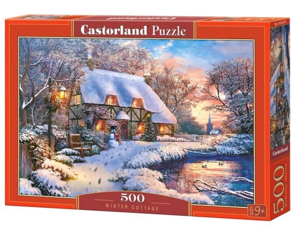 Castorland Winter Cottage 500 pcs, 500 stykker, Landskap, 9 år