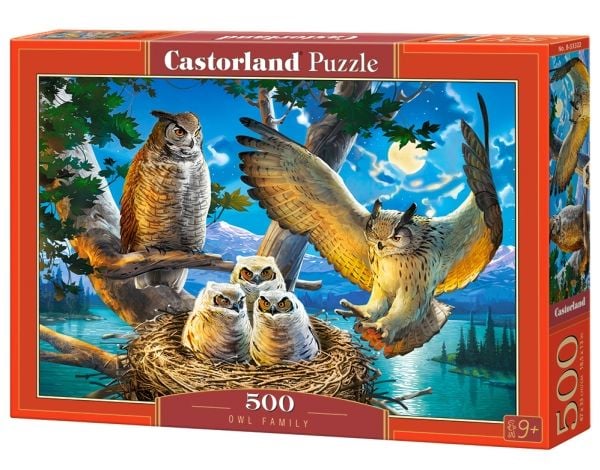 Castorland Owl Family 500 pcs, 500 stykker, Dyr, 9 år