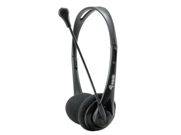 Equip Chat Headset, Koblet med ledninger (ikke trådløs), Samtaler/musikk, 20 - 22000 Hz, 96 g, Hodesett, Sort