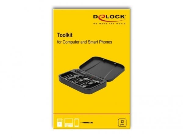 Delock Toolkit for Computer and Smart Phones - Skrutrekker med spissett - 23 deler - inn boks