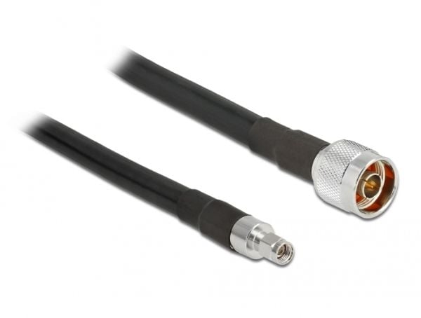 Delock - Antennkabel - N-kontakt (P) till RP-SMA (P) - 10 m - koaxial - CFD-400 - svart
