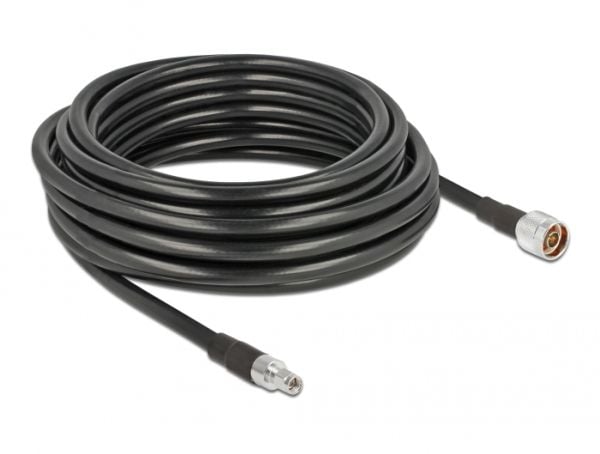 Delock - Antennkabel - N-kontakt (P) till RP-SMA (P) - 10 m - koaxial - CFD-400 - svart