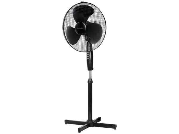 Activejet Regular WSR-40C, Bladfläkt för hushållsbruk, Svart, Silver, Golv, Metall, Plast, 43 cm, 80°