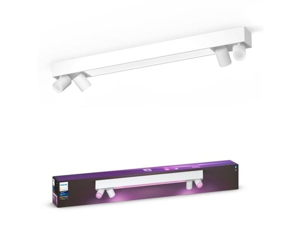 Philips Hue White and Colour Ambiance Centris - Takspotlight - LED-lyspære x 4 - GU10 - total: 22.8 W (ekvivalent 200 W) - klasse A - hvitt lys - 2...