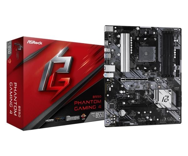 ASRock B550 Phantom Gaming 4 - Hovedkort - ATX - Socket AM4 - AMD B550 Chipset - USB 3.2 Gen 1 - Gigabit LAN - innbygd grafikk (CPU kreves) - HD-ly...