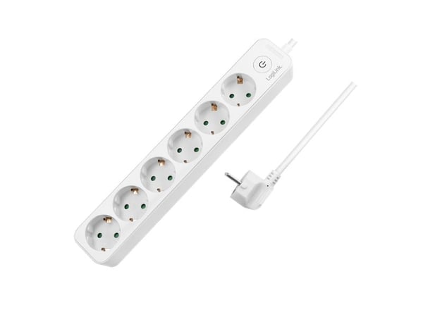 LogiLink LPS247, 1,5 m, 6 AC-pistorasia(a), Sisätila, Tyyppi F, Type F (CEE 7/4), IP20 LogiLink LPS247, 1,5 m, 6 AC-pistorasia(a), Sisätila, Tyyppi F, Type F (CEE 7/4), IP20