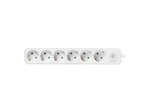 LogiLink LPS247, 1,5 m, 6 AC-pistorasia(a), Sisätila, Tyyppi F, Type F (CEE 7/4), IP20