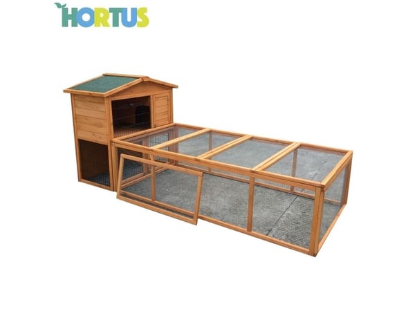 Kaninbur i træ brunbejset 101,5 x 54,7 x 100 cm (505-195)