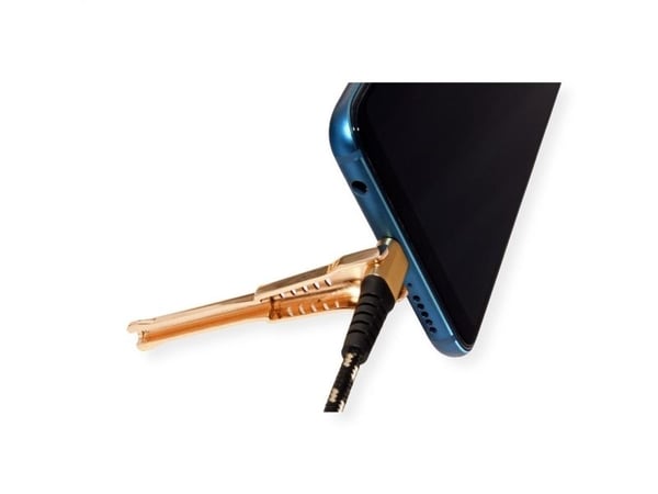 ROLINE 11.02.8920, 1 m, USB A, USB C, USB 2.0, 0,48 Gbit/sek., svart, gull