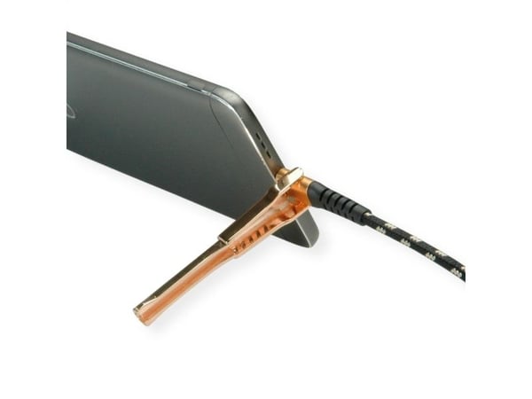 ROLINE 11.02.8920, 1 m, USB A, USB C, USB 2.0, 0,48 Gbit/sek., svart, gull