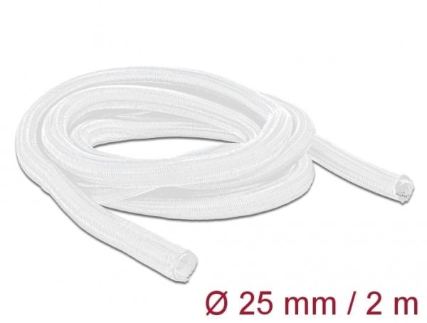 Delock Braided Sleeving self-closing - Flätad ärm - 2 m - vit