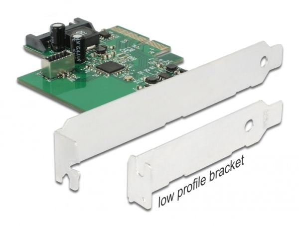 Delock PCI Express Card to 1 x internal USB 3.2 Gen 2 key A 20 pin female - USB-adapter - PCIe 3.0 x4 lav profil - USB 3.2 Gen 2 (internt) x 1