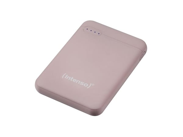 Intenso Powerbank XS5000 - Strømbank - 5000 mAh - 2.1 A - 2 utgangskontakter (USB, USB-C) - på kabel: USB-C - rosa